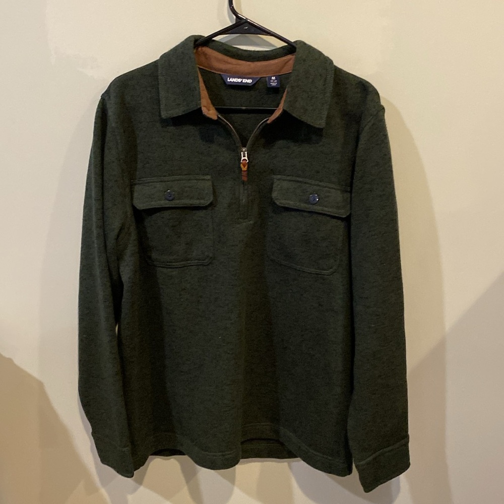 Lands' End Men's Quarter Zip Sweater